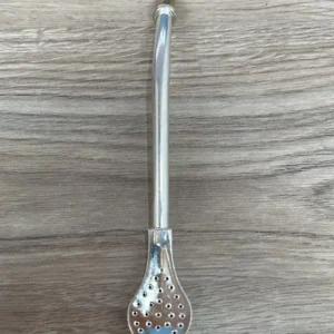 Bombilla Alpaca Pico Dorado con limpiador