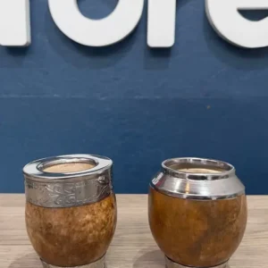 Mate de calabaza con base de metal y virola de acero