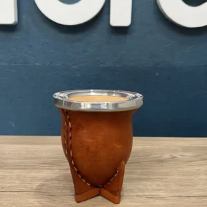 Mate camionero de cuero con virola de aluminio