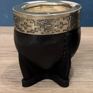 Mate imperial de cuero con virola de alpaca